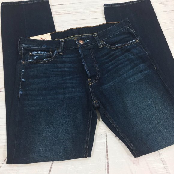 Hollister ~ Destroy Button Fly Straight Leg Jeans - Picture 5 of 12